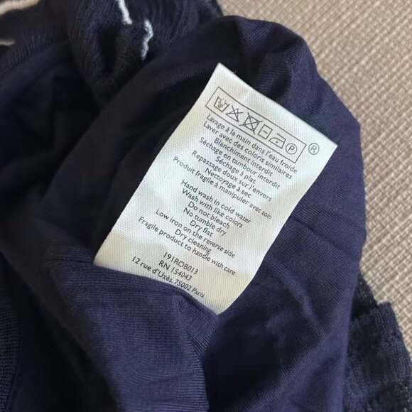 BEST Sezane Marcia Midi Dress Small Navy Blue Knit French Vacation Casual Party - Picture 11 of 12